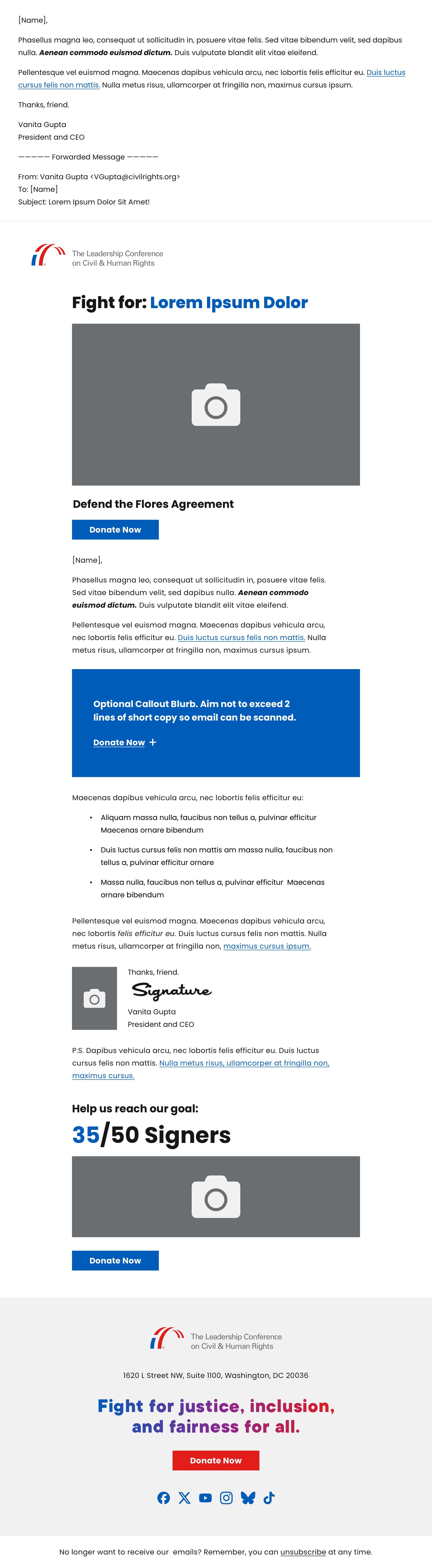 Democracy template with liftnote area
